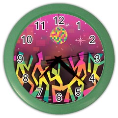 Dancing Colorful Disco Color Wall Clock by Bajindul