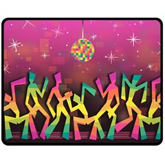 Dancing Colorful Disco Two Sides Fleece Blanket (Medium)