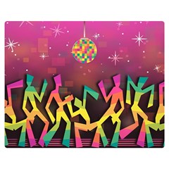 Dancing Colorful Disco Two Sides Premium Plush Fleece Blanket (Medium)