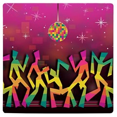 Dancing Colorful Disco Uv Print Square Tile Coaster  by Bajindul