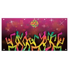 Dancing Colorful Disco Banner And Sign 8  X 4  by Bajindul