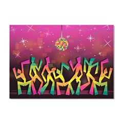 Dancing Colorful Disco Crystal Sticker (a4) by Bajindul