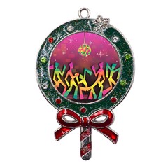 Dancing Colorful Disco Metal X mas Lollipop With Crystal Ornament by Bajindul