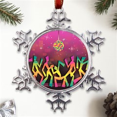 Dancing Colorful Disco Metal Large Snowflake Ornament