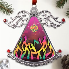 Dancing Colorful Disco Metal Angel With Crystal Ornament