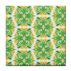 Green Pattern Retro Wallpaper Tile Coaster by Bajindul