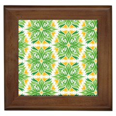 Green Pattern Retro Wallpaper Framed Tile by Bajindul