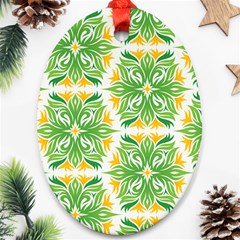 Green Pattern Retro Wallpaper Ornament (oval)