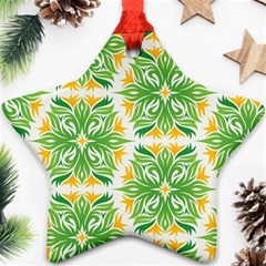 Green Pattern Retro Wallpaper Ornament (star)