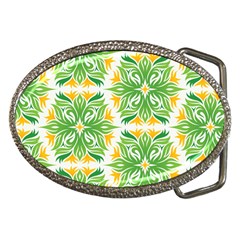 Green Pattern Retro Wallpaper Belt Buckles by Bajindul