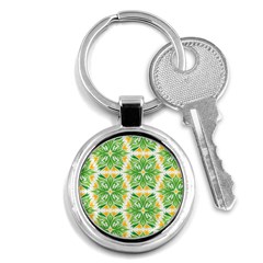 Green Pattern Retro Wallpaper Key Chain (round) by Bajindul