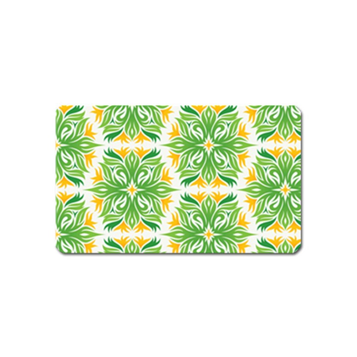 Green Pattern Retro Wallpaper Magnet (Name Card)