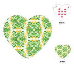 Green Pattern Retro Wallpaper Playing Cards Single Design (heart)