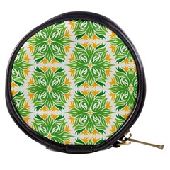 Green Pattern Retro Wallpaper Mini Makeup Bag by Bajindul