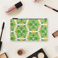 Green Pattern Retro Wallpaper Cosmetic Bag (small) by Bajindul