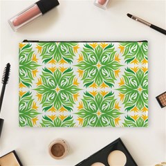 Green Pattern Retro Wallpaper Cosmetic Bag (large) by Bajindul