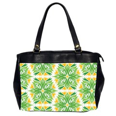 Green Pattern Retro Wallpaper Oversize Office Handbag (2 Sides) by Bajindul