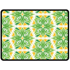 Green Pattern Retro Wallpaper Fleece Blanket (large) by Bajindul