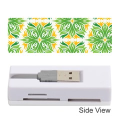 Green Pattern Retro Wallpaper Memory Card Reader (stick) by Bajindul