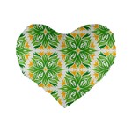 Green Pattern Retro Wallpaper Standard 16  Premium Heart Shape Cushions Back