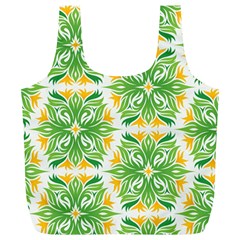 Green Pattern Retro Wallpaper Full Print Recycle Bag (xl) by Bajindul