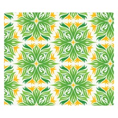 Green Pattern Retro Wallpaper Two Sides Premium Plush Fleece Blanket (small) by Bajindul