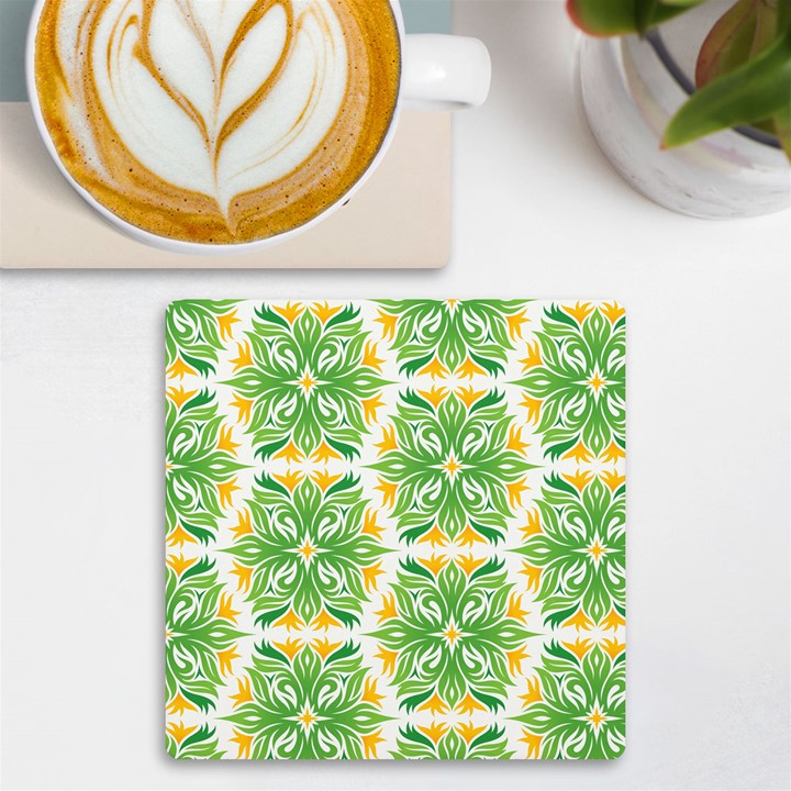 Green Pattern Retro Wallpaper UV Print Square Tile Coaster 