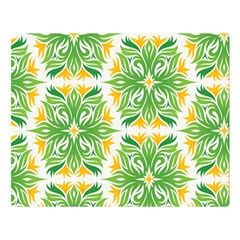 Green Pattern Retro Wallpaper Premium Plush Fleece Blanket (large) by Bajindul