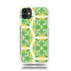 Green Pattern Retro Wallpaper Iphone 11 Tpu Uv Print Case by Bajindul