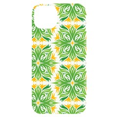 Green Pattern Retro Wallpaper Iphone 14 Plus Black Uv Print Case by Bajindul