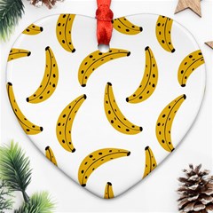 Banana Fruit Yellow Summer Ornament (heart)