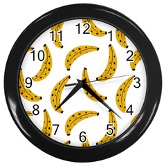 Banana Fruit Yellow Summer Wall Clock (black) by Mariart