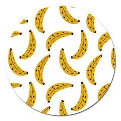 Banana Fruit Yellow Summer Magnet 5  (round) by Mariart