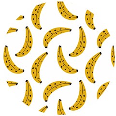 Banana Fruit Yellow Summer Wooden Puzzle Round by Mariart