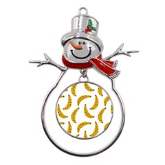 Banana Fruit Yellow Summer Metal Snowman Ornament by Mariart