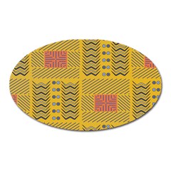 Digital Paper African Tribal Oval Magnet by HermanTelo