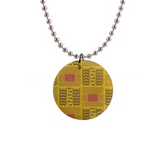 Digital Paper African Tribal 1  Button Necklace by HermanTelo