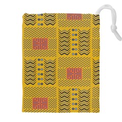 Digital Paper African Tribal Drawstring Pouch (4xl) by HermanTelo