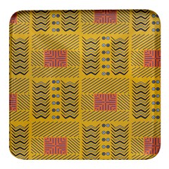 Digital Paper African Tribal Square Glass Fridge Magnet (4 Pack) by HermanTelo