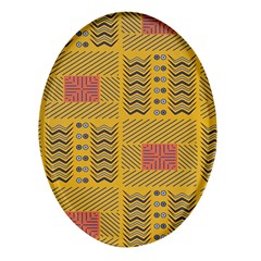 Digital Paper African Tribal Oval Glass Fridge Magnet (4 Pack) by HermanTelo