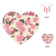 Floral Vintage Flowers Playing Cards Single Design (heart)