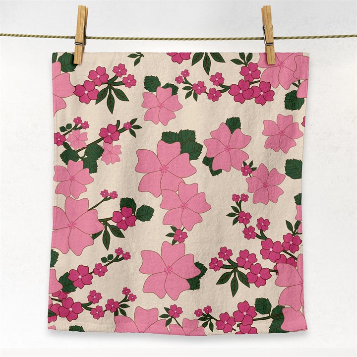 Floral Vintage Flowers Face Towel