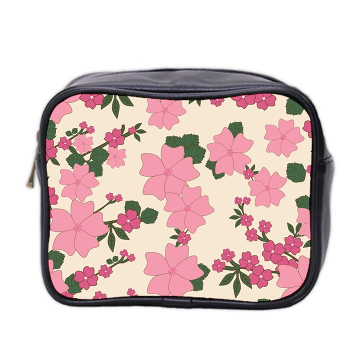 Floral Vintage Flowers Mini Toiletries Bag (Two Sides)