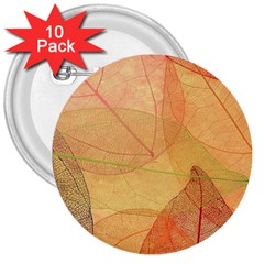 Leaves Patterns Colorful Leaf Pattern 3  Buttons (10 Pack)  by Cemarart