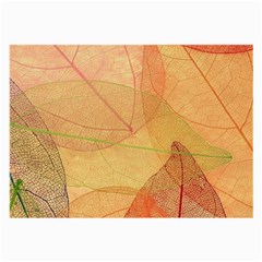 Leaves Patterns Colorful Leaf Pattern Large Glasses Cloth by Cemarart