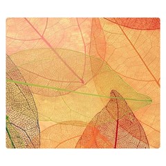 Leaves Patterns Colorful Leaf Pattern Premium Plush Fleece Blanket (small) by Cemarart