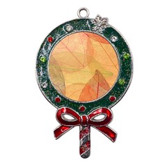 Leaves Patterns Colorful Leaf Pattern Metal X mas Lollipop With Crystal Ornament by Cemarart