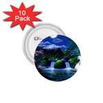 Flamingo Paradise Scenic Bird Fantasy Moon Paradise Waterfall Magical Nature 1.75  Buttons (10 pack) Front