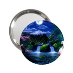 Flamingo Paradise Scenic Bird Fantasy Moon Paradise Waterfall Magical Nature 2.25  Handbag Mirrors Front