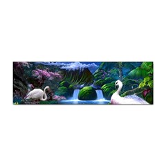 Flamingo Paradise Scenic Bird Fantasy Moon Paradise Waterfall Magical Nature Sticker Bumper (10 Pack) by Ndabl3x